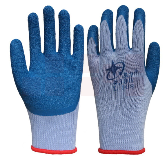 星宇L108 300浸胶手套  耐磨防滑防水皱胶手套 12付/包