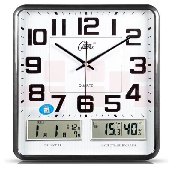 康巴丝 挂钟 双显万年历挂表 16英寸(直径37*35厘米)2988钟表