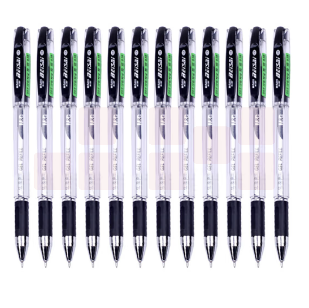 晨光 K37 黑色中性笔 0.38mm拔帽签字笔12支