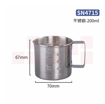 厨房带刻度不锈钢量杯  200ml   SN4715  货号：HXE