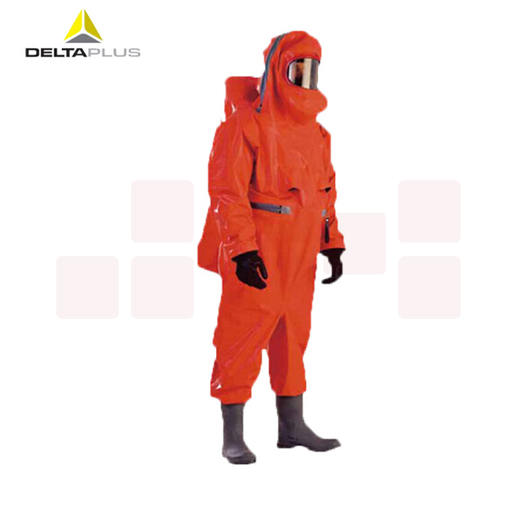 代尔塔 401030 内置气密1级重型防化服 ALAIN 可防1400多种化学品 橙色 均码