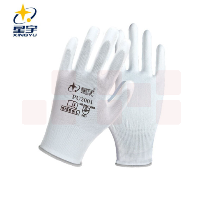 星宇 浸胶手套 涂掌夏季轻薄透气防滑电子厂装配防静电手套PU2001
