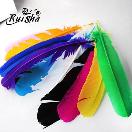 鹅毛尖尾绒（混色）（10个一组），下单请备注颜色