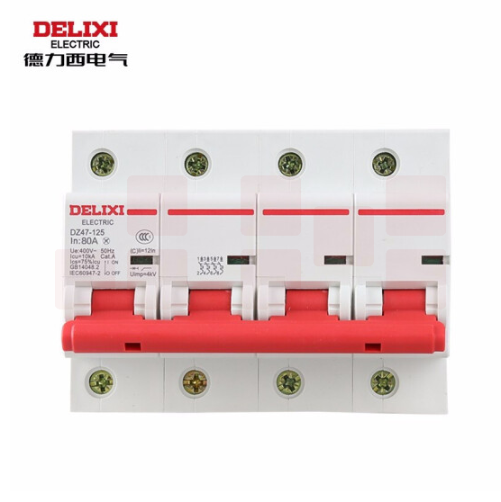 德力西 空气开关 DZ47-125 4P 80A 货号：ZF