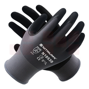 赛立特 N10530 涂掌丁腈手套 尼龙针织 8码 黑色 12副/打