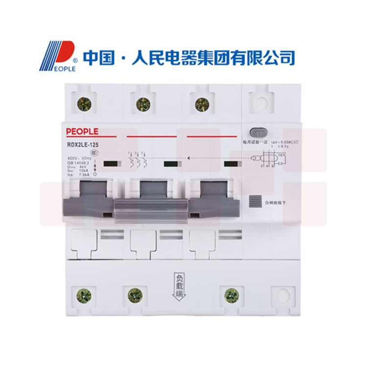 人民电器 RDX2LE-3P100A3L 拼装 漏电断路器