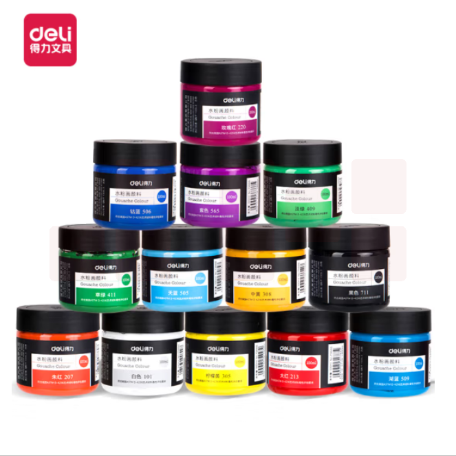 得力73888_24色备选 100ml水粉颜料罐装美术绘画色彩（下单备注颜色）单罐价格