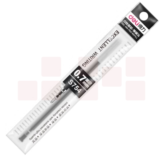 得力S754弹簧头中性笔芯0.7mm (黑)20支/盒 单支价格