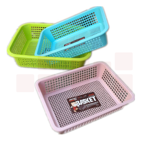 健安 长方形滤水篮 厨房果蔬箩 塑料筛 淘米筛 方筛 长36cm 宽27.5cm 高9cm 中号 5016货号：LJ