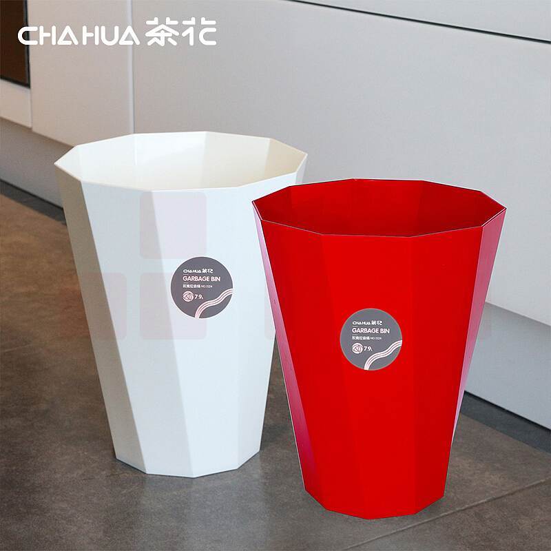 茶花1524玫瑰时尚创意垃圾桶24个/箱(个)