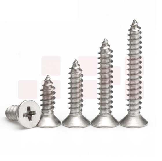 304不锈钢十字沉头平头自攻螺丝钉  M3*25   100个/包  货号：JC