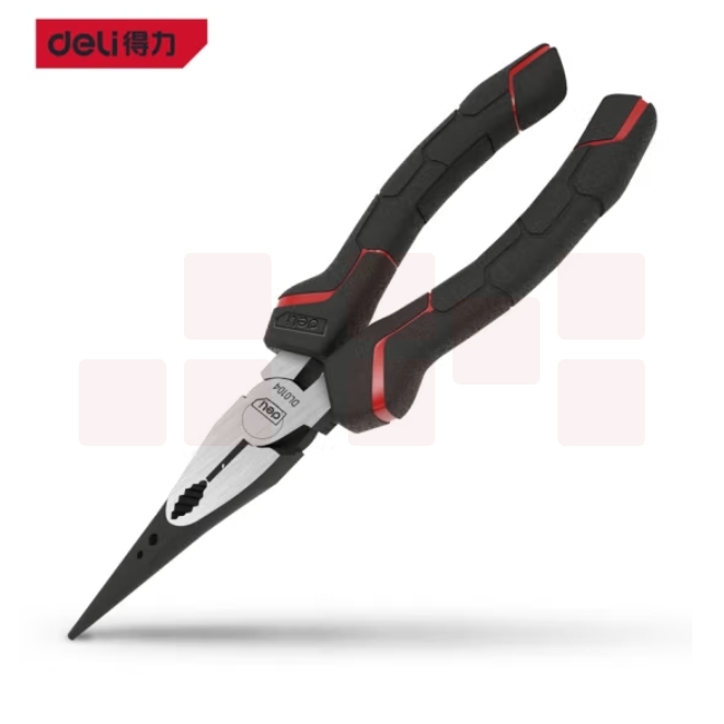 得力 8寸尖嘴钳铬钒钢PVC包胶断线钳 DL0104