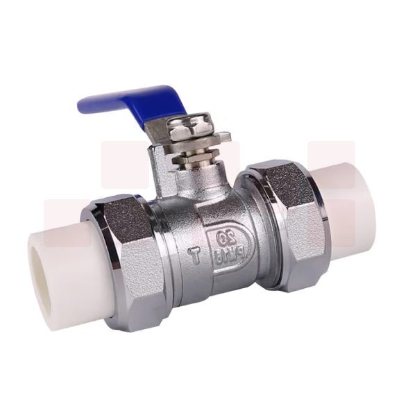 PPR球阀 DN50 双活接热熔水管阀门  货号;JC