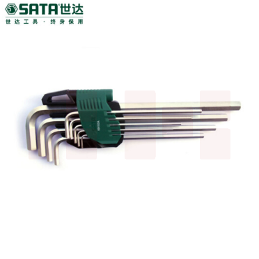 世达（SATA）9件套铬钒钢特长内六角扳手  09103A