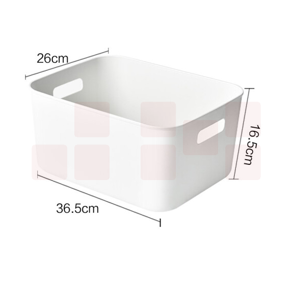 收纳盒 15L中号 日式简约桌面带提手收纳箱 26*36.5*16.5cm  无盖 货号：WY