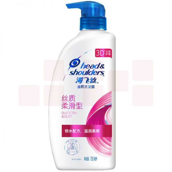 海飞丝去屑洗发水丝质柔滑 750g柔顺滋润持久净屑柔顺秀发