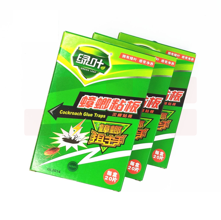 绿叶 灭蟑螂 蟑螂粘板 特效蟑螂贴 环保无毒 3盒60张 尺寸 15.4×9.2cm