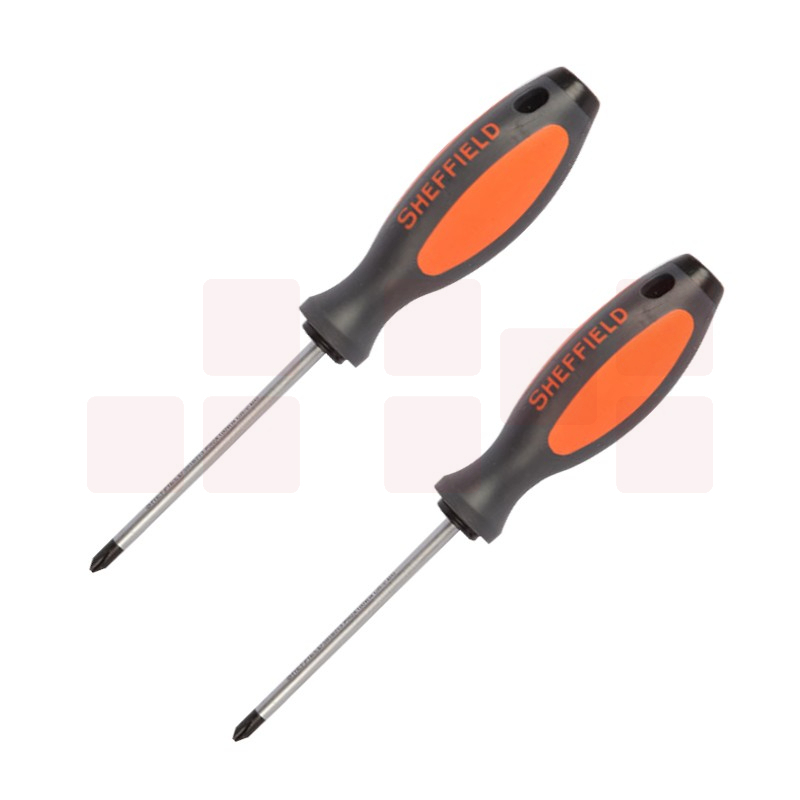 S056202 十字螺丝刀双色柄PHO*75MM （5个装）起子 强磁螺丝刀