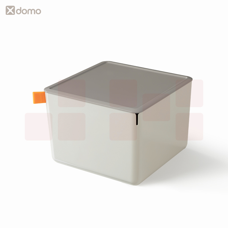 得力 桌面收纳盒储物盒浅灰 XDM13（212*212*153mm）