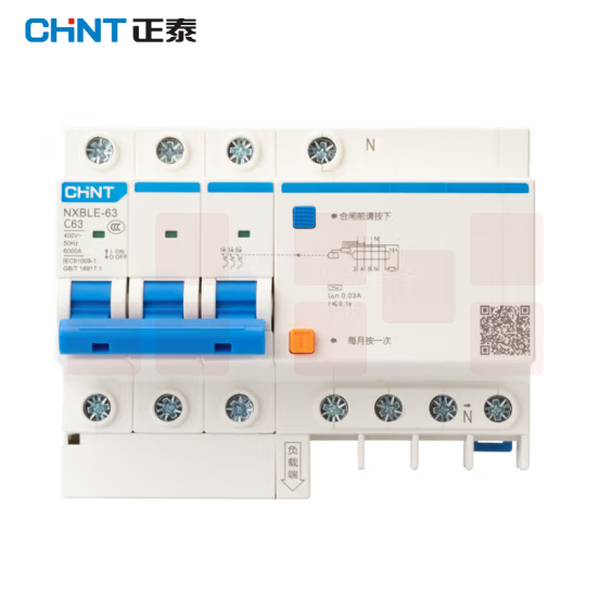 正泰   漏电保护空开断路器 NXBLE-63-3P-C63  3P C63