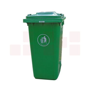 加厚公共室外环保分类塑料带盖翻盖环卫户外垃圾桶酒店 大号果皮箱 绿色