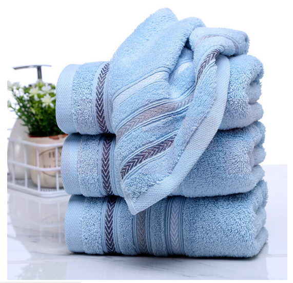 金号毛巾纯棉吸水洁面巾 洗脸毛巾 蓝色1条装 70*33cm 100g