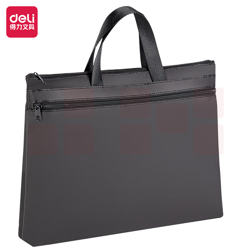 得力5840A老品升级扩容手提收纳袋(黑)(个)