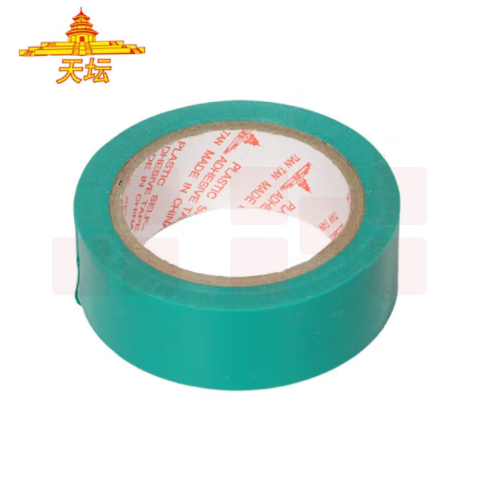 天坛 PVC电气绝缘胶带 电工胶带 18mm*8米 绿色塑包布 （10卷/筒）