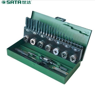 世达（SATA）32件高速钢粗牙丝锥板牙组套 50452