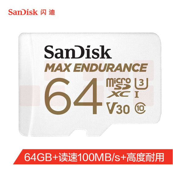 闪迪 64GB TF（MicroSD）存储卡 适用于监控摄像头 行车记录仪内存卡 读速100MB/s 写速40MB/s SDSQQVR-064G-ZN6IA