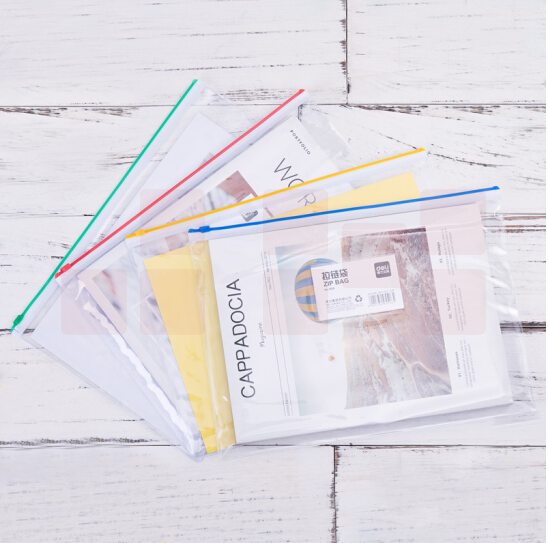 得力（deli） 5526透明文件袋 办公文件袋 12只装