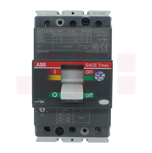ABB塑壳断路器  空气开关 SACE Tmax T1N160 3P 125A