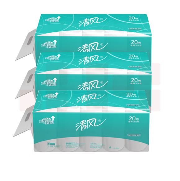 清风 B24IJ  3层平纹厕纸148段/卷 20卷/提  110mm*100mm卷筒卫生纸