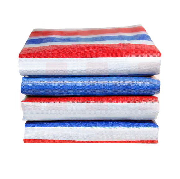 彩条布 三色防雨布 塑料布 防水布  12*30米  货号：JC