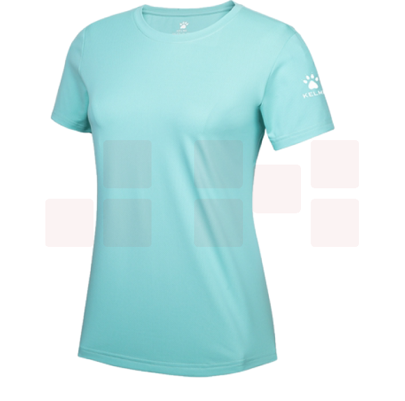 卡尔美   短袖T恤 训练服 运动跑步快干上衣 浅水绿