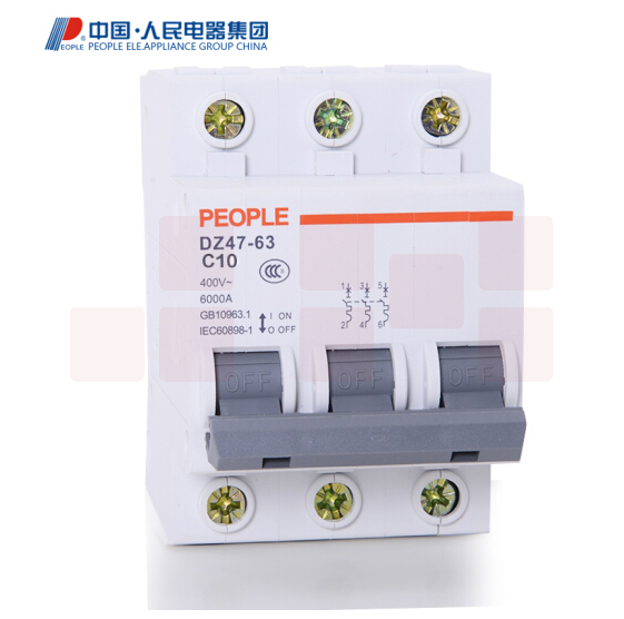 人民电器DZ47-63/3P(10A)断路器空气开关