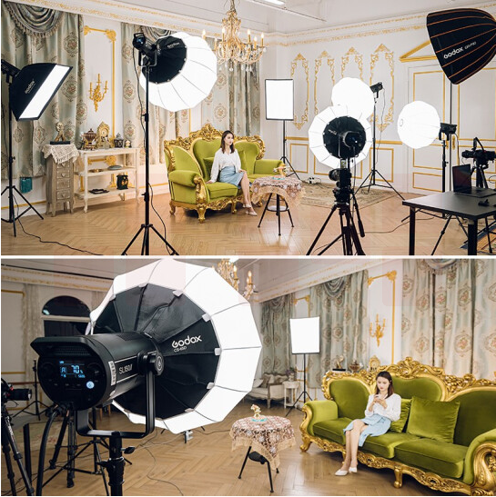 神牛   SL150W三灯直播套装【柔光箱*2+柔光球*1】 货号：GD