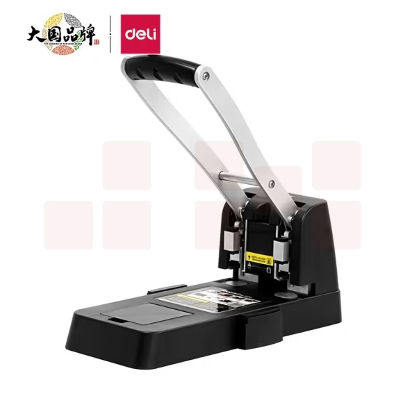 得力 打孔机  可冲纸约150张 2孔 0150 两孔重型打孔机 黑色/蓝色