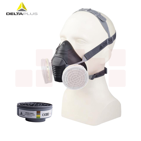 代尔塔 M6000系列双滤盒头戴式半面罩 3件套（105006半面罩1个/105013 ABEK1滤盒2个）