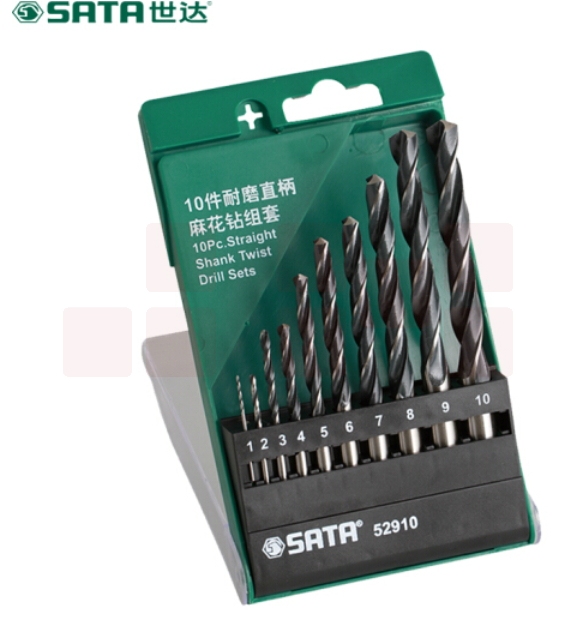 世达（SATA）10件耐磨直柄麻花钻组套  52910