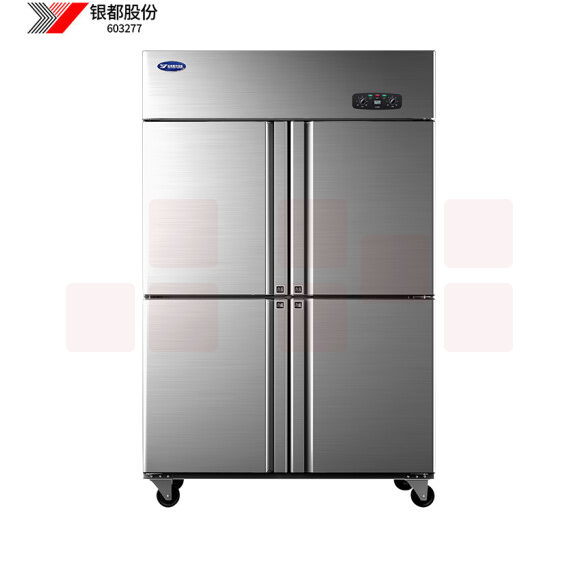 银都  四开门单温冰箱 商用厨房立式不锈钢四门全冷藏冰箱  BBL0541