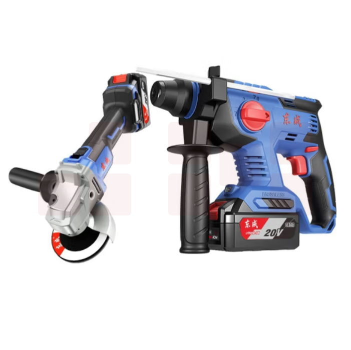 东成 DCKIT10B 锂电电锤22mm+锂电角磨机100mm套装 电锤电镐电钻三用