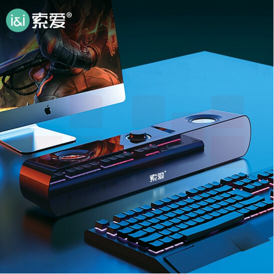 索爱 蓝牙版 电脑音响 SH16 蓝牙音箱 桌面低音炮  黑