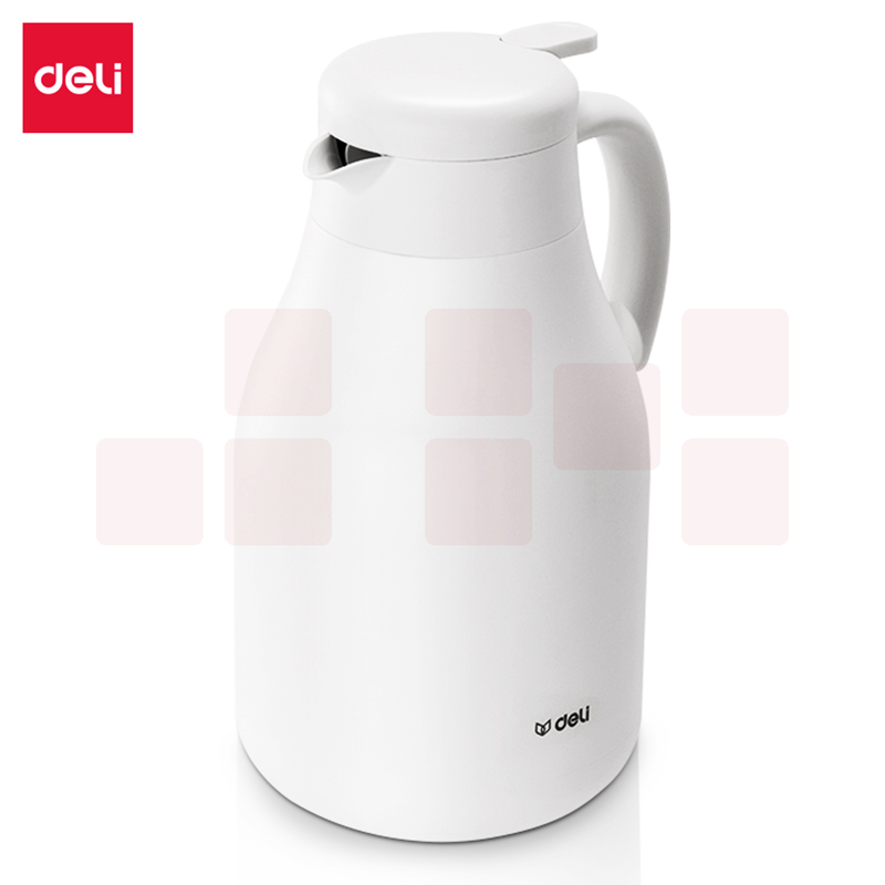 得力 1.8升 保温壶 不锈钢真空保温(白)LL101-W