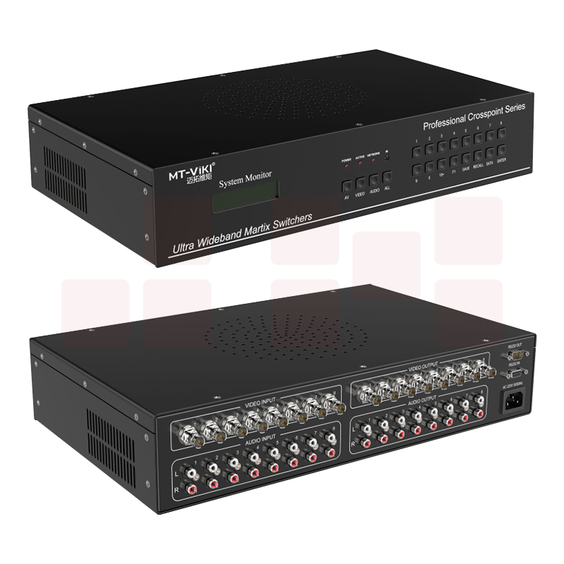迈拓维矩MT-AV0808 av矩阵8进8出高清监控音视频矩阵切换器八进八出