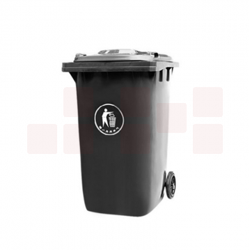 生活垃圾桶灰色120L带盖带轮子带侧踏板   470*540*952