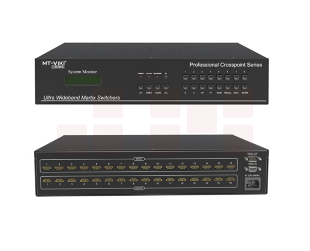 迈拓维矩 HDMI高清矩阵切换器分配器 支持串口协议 16进16出(MT-HD1616)