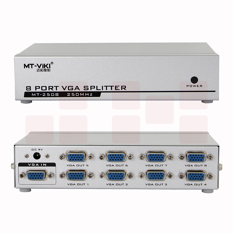 迈拓维矩MT-2508 vga分配器一分八分频器一进八出高清vga分屏器1分8