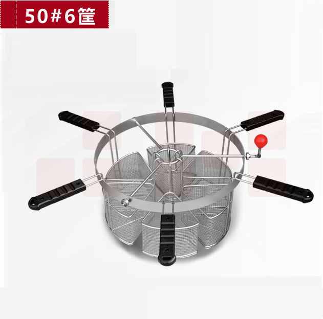 漏筐分煮筐  分煮器 不锈钢分格煮面炉专用漏筐  内径50cm 6筐 货号：JC