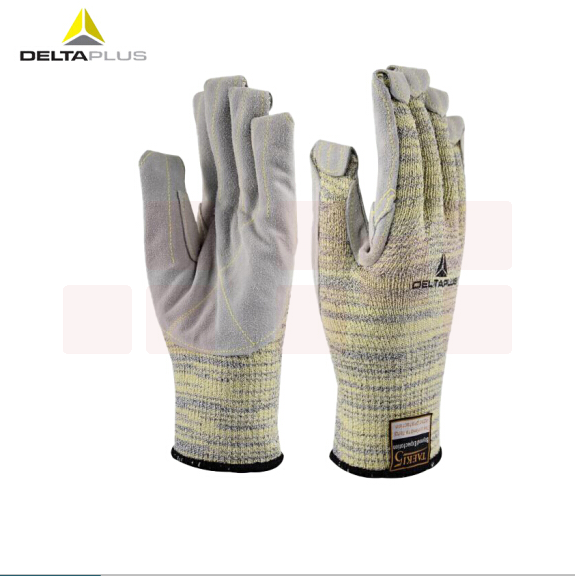 代尔塔 202012 5级掌面牛皮防割手套 耐油防250℃高温